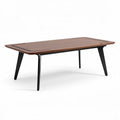Coffee table with wooden surface and black metal legs 120 x 60 x 45cm
