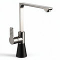 Matte black and stainless steel kitchen faucet with pull-down sprayer 20 x 10 x 30cm