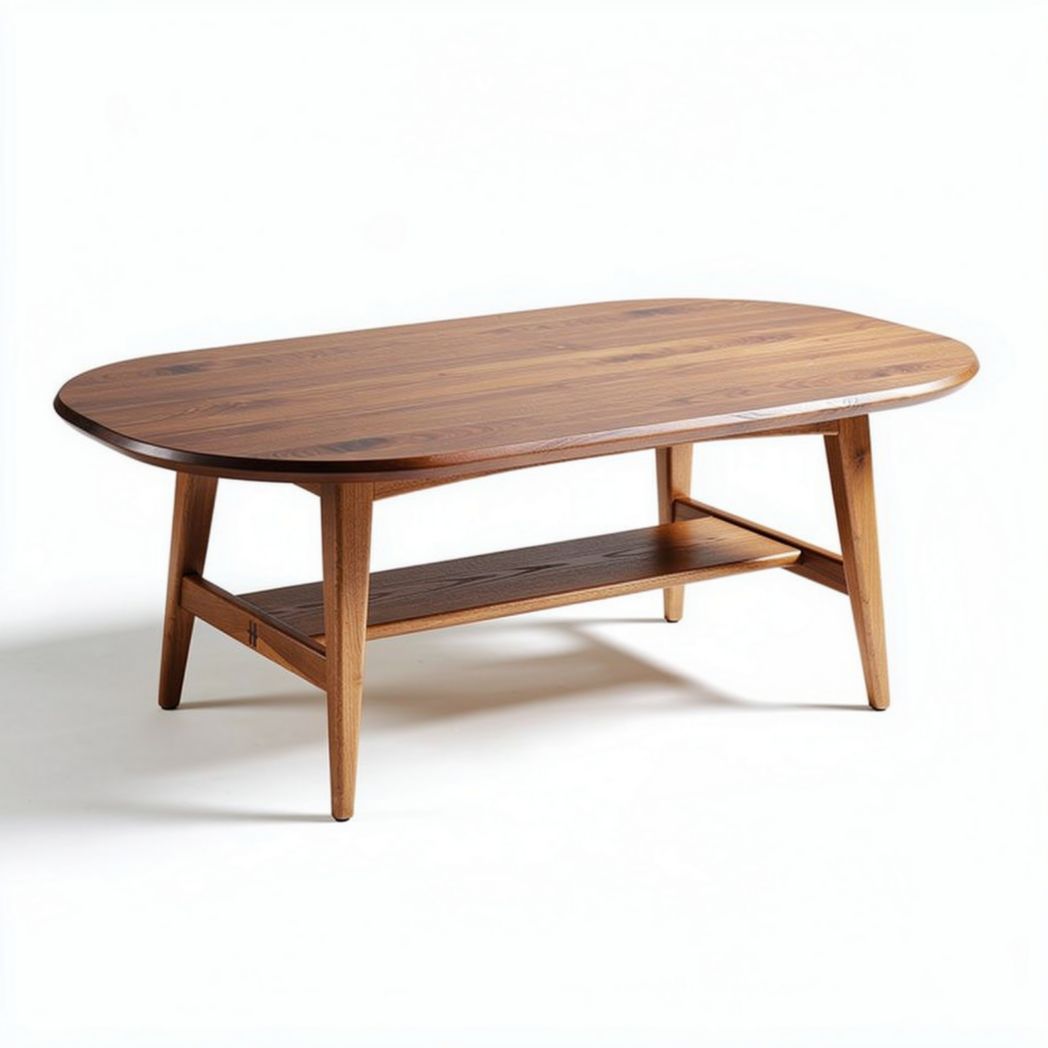 Walnut coffee table with lower shelf dimensions 120 x 70 x 45cm